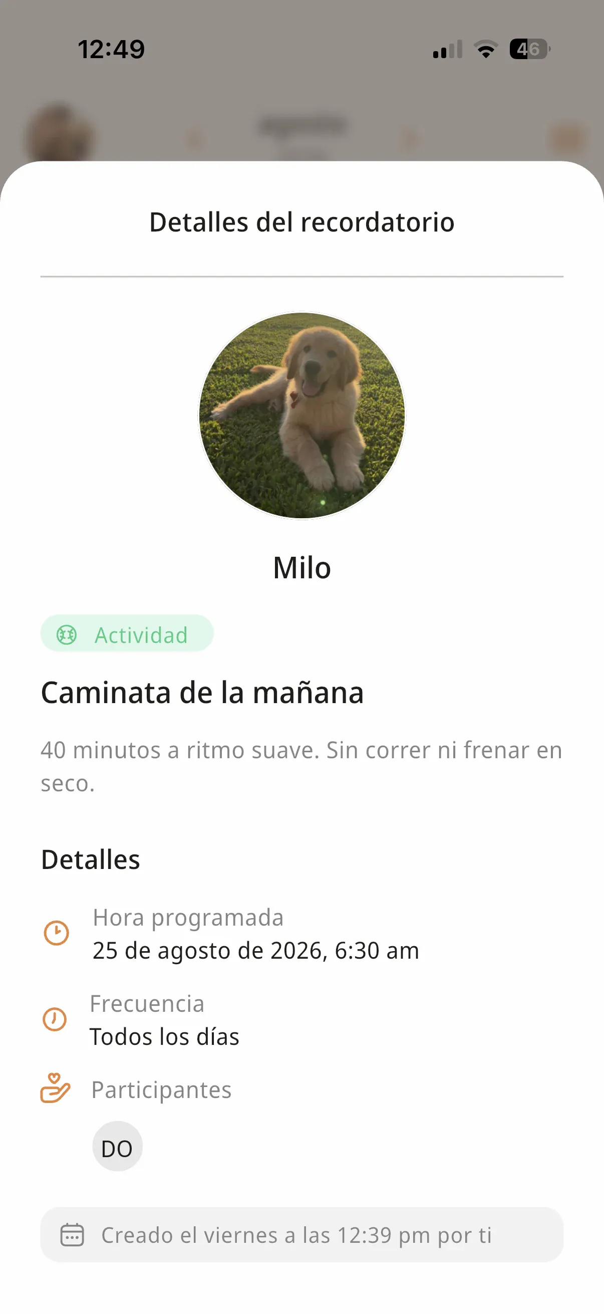 Un recordatorio abierto: su frecuencia y la persona asignada